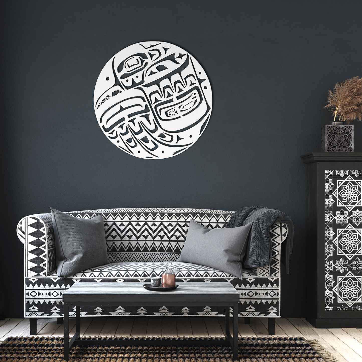 Tlingit_Haida_Alaskan_Art__Raven_Steals_White_Dark_Living_Room_Mockup.png