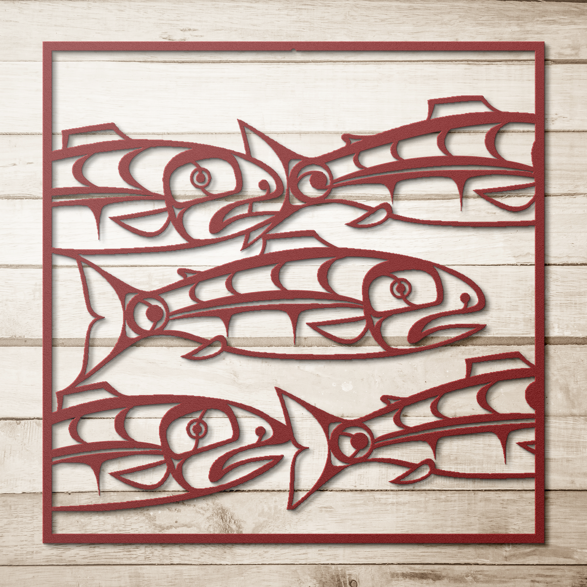 Tlingit Haida salmon metal art