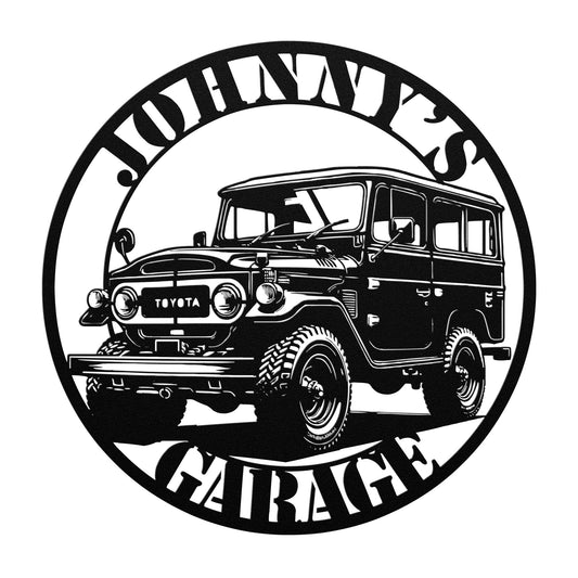 Toyota Land Cruiser FJ40 metal sign – classic off-road garage wall art