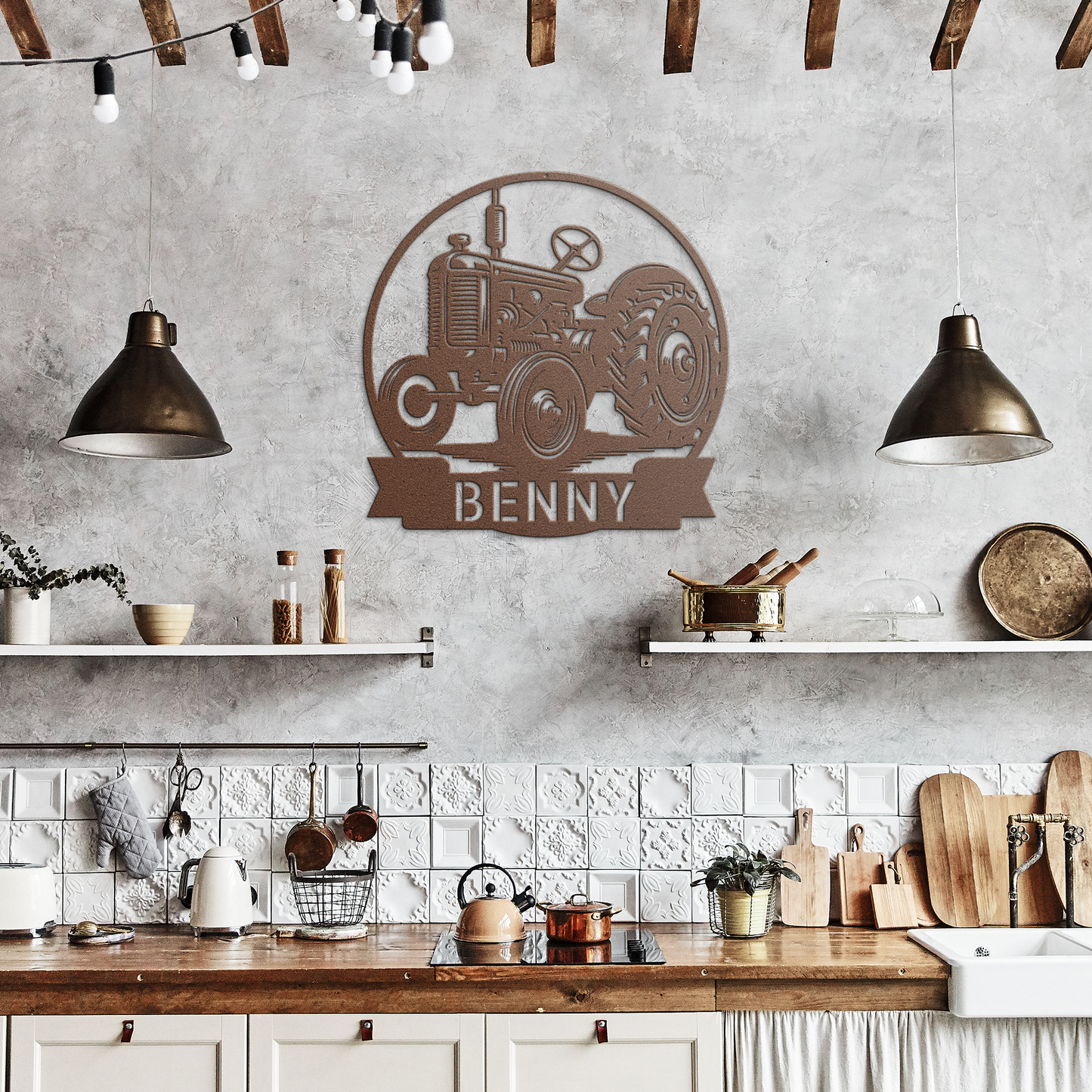 Tractor_Family_Name_Metal_Sign__Custo_Copper_Rustic_Kitchen_Mockup.png