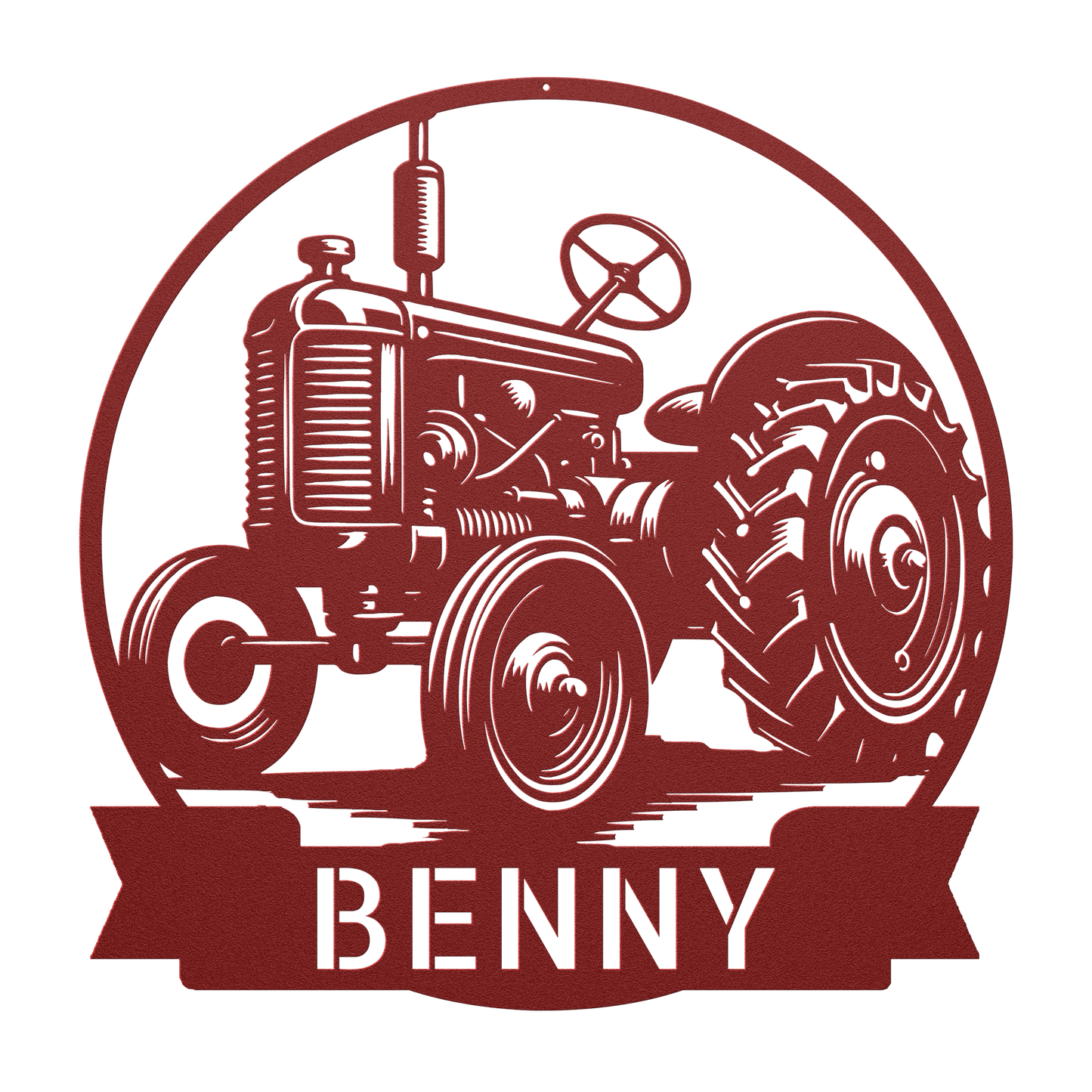 Farmhouse metal wall art with tractor