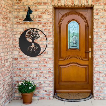 Mindful steel decor for yoga room