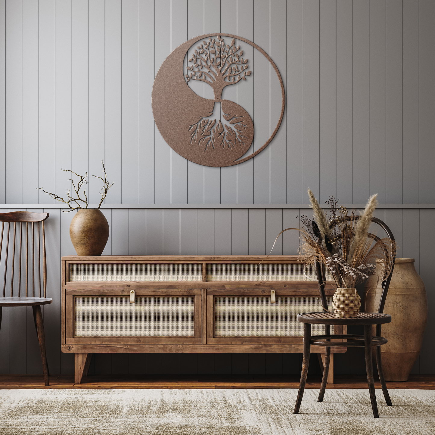Tree_of_Life_Yin_Yang_Metal_Sign__Zen_Copper_Rustic_Hallway_Mockup.png