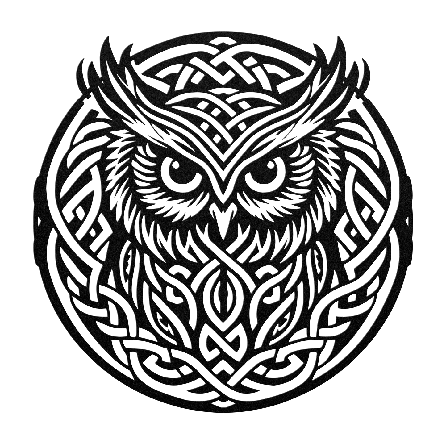 Personalized Celtic knot owl outdoor metal sign