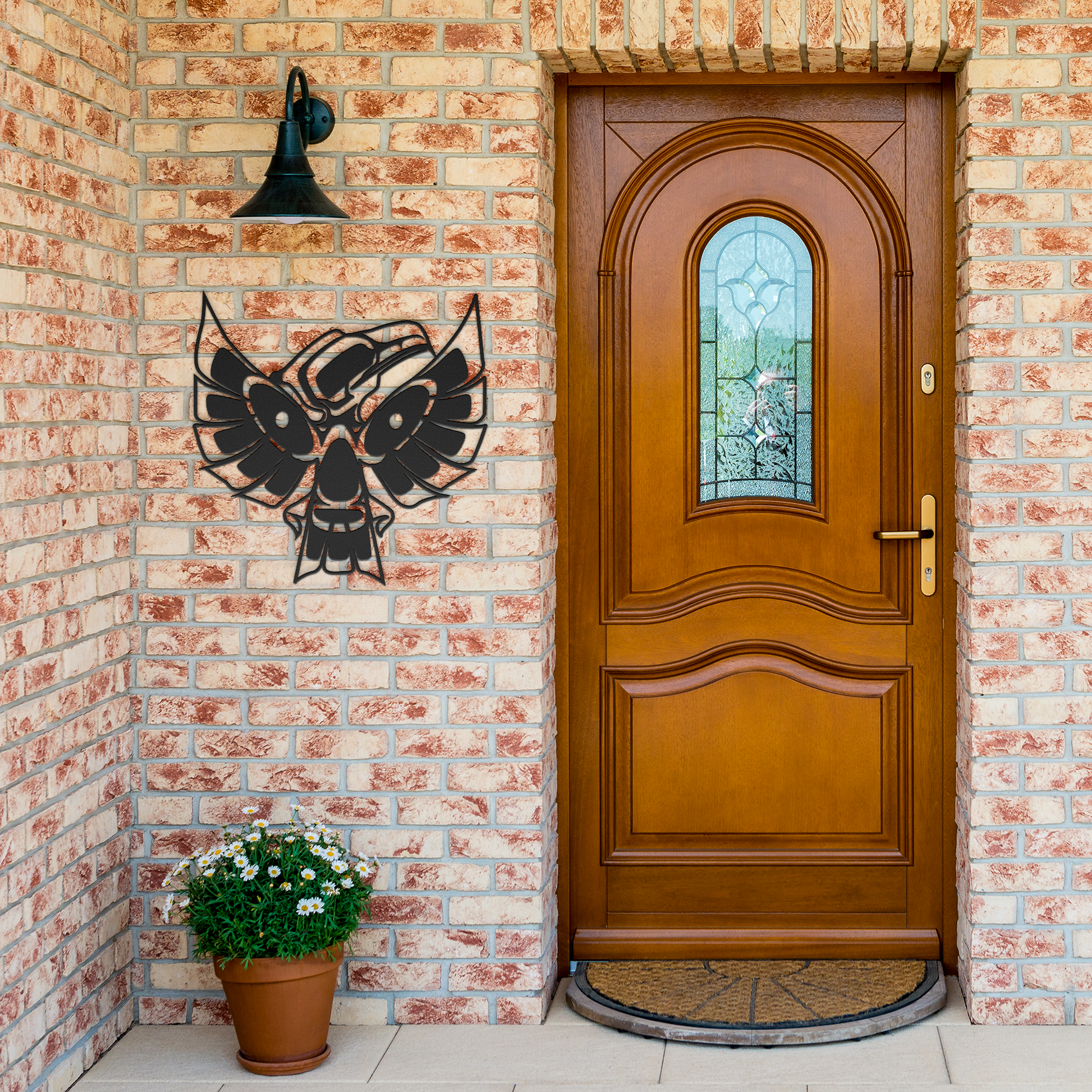 Tribal_Native_American_Thunderbird_Metal_Black_Brick_Entrance_Mockup.png