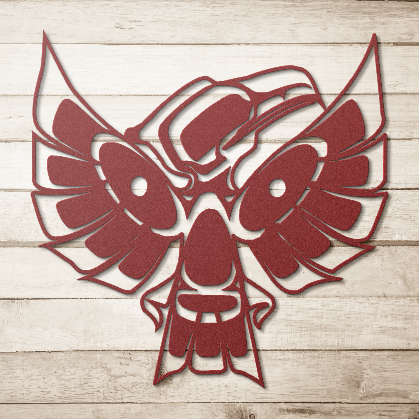 Tribal totem wall art in steel