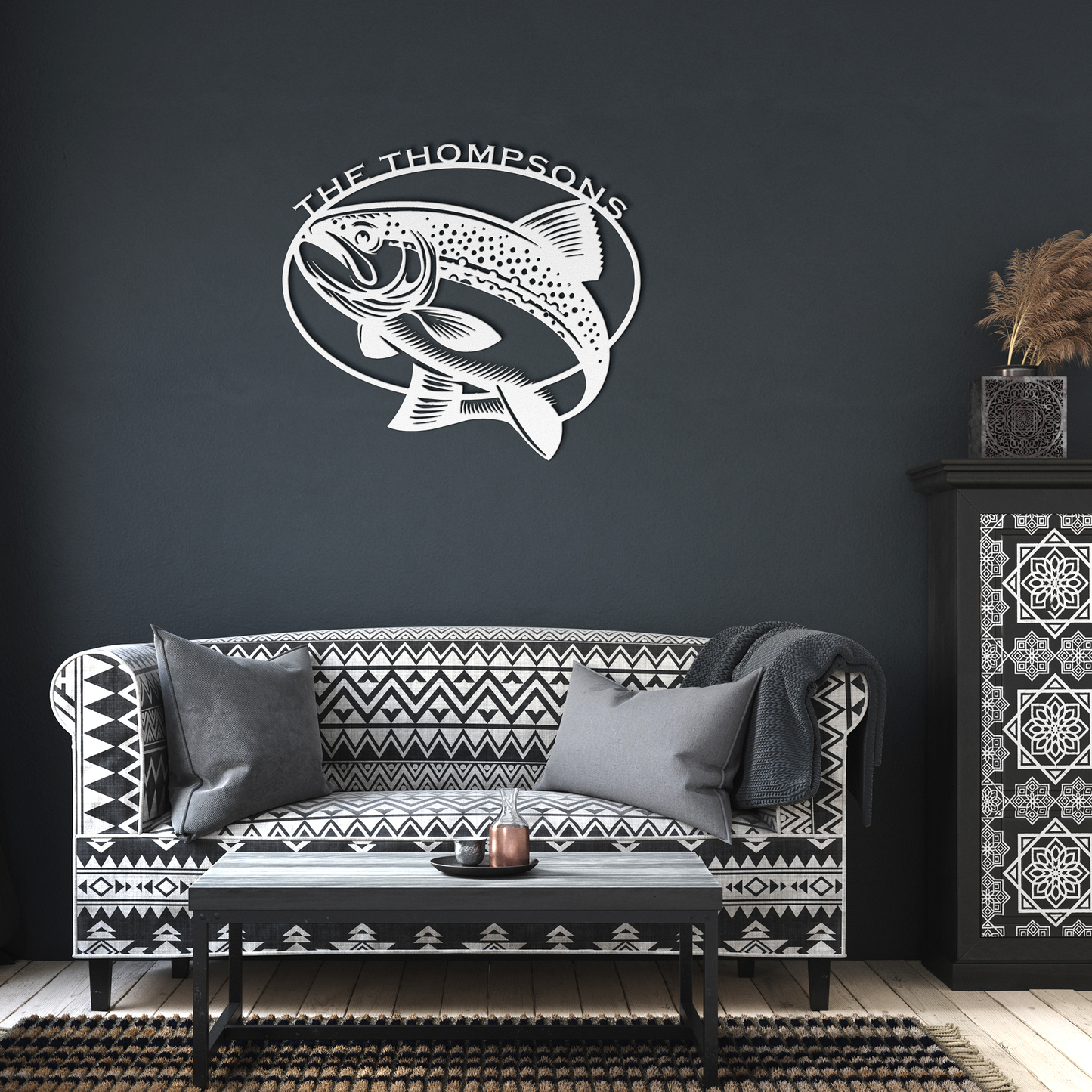 Bass Fish Metal Sign