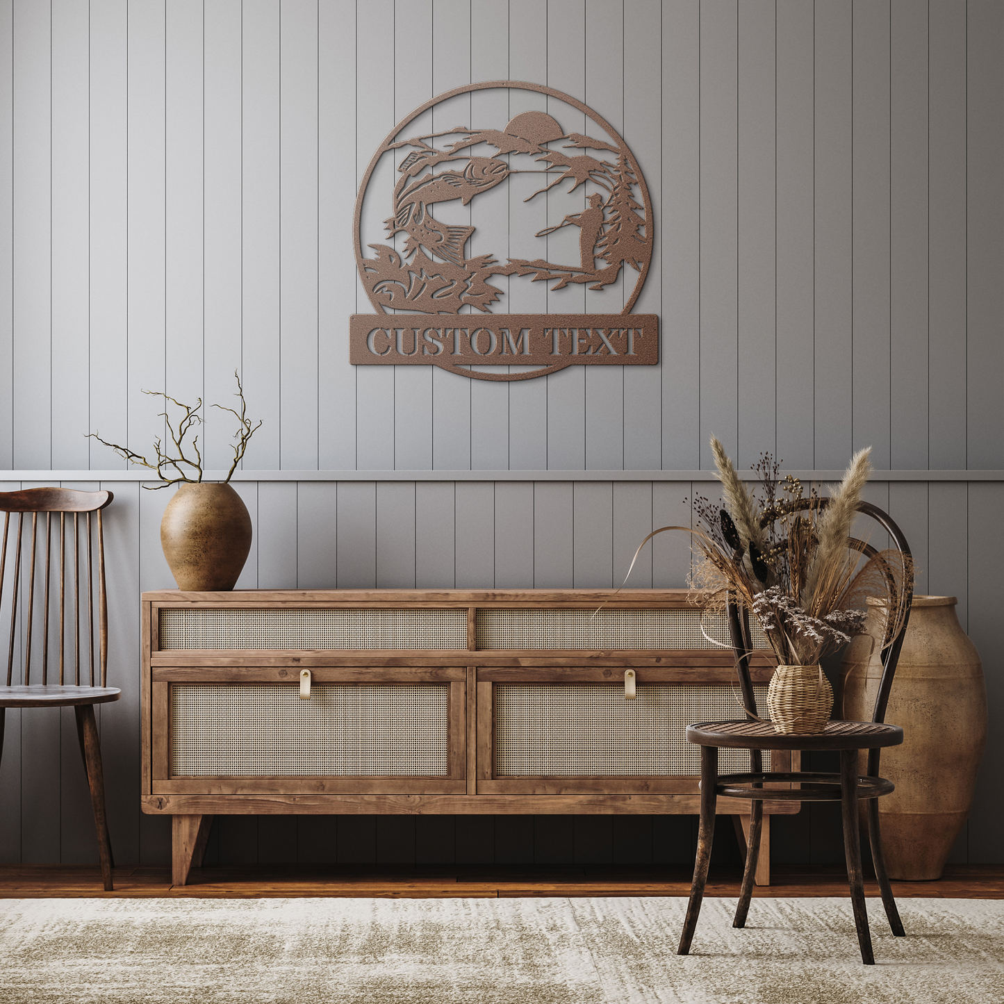 Trout_Fishing_Scene_Metal_Wall_Art__R_Copper_Rustic_Hallway_Mockup.png