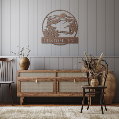 Trout_Fishing_Scene_Metal_Wall_Art__R_Copper_Rustic_Hallway_Mockup.png
