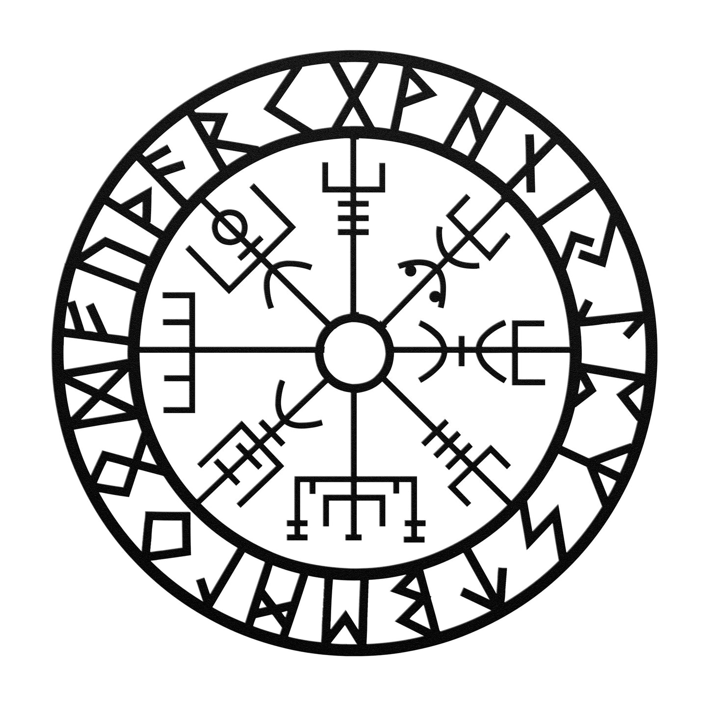 VEGVISIR RUNE Metal Sign | Viking Compass Norse Wall Art