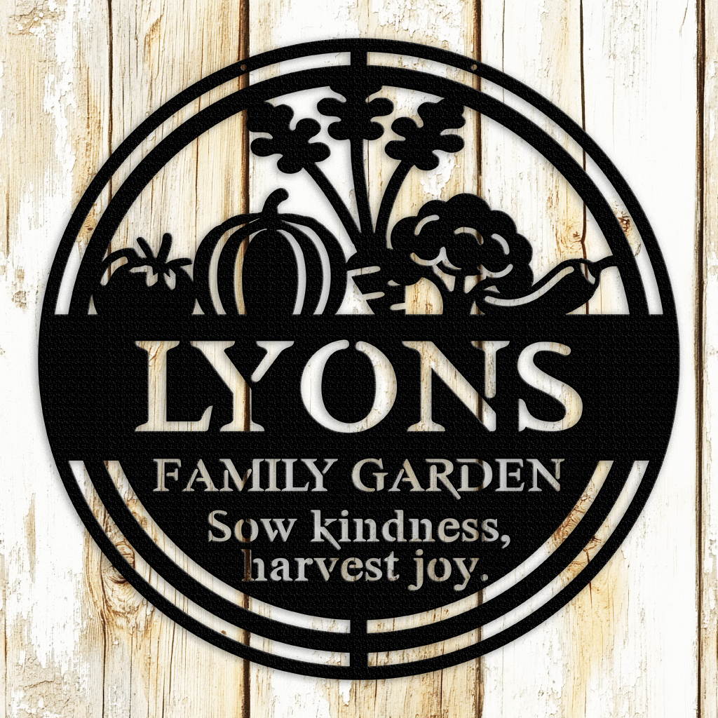 Custom garden metal sign