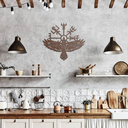 Vegvisir_Viking_Metal_Wall_Art__Compa_Copper_Rustic_Kitchen_Mockup.png