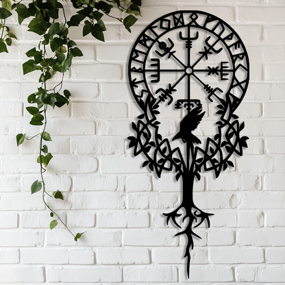 Black Vegvisir steel decor