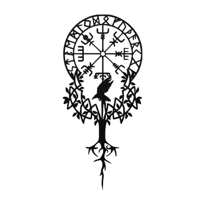 Norse raven symbol wall piece