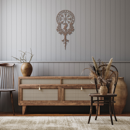 Viking_Compass__Gothic_Raven_Metal_Wall_Copper_Rustic_Hallway_Mockup.png