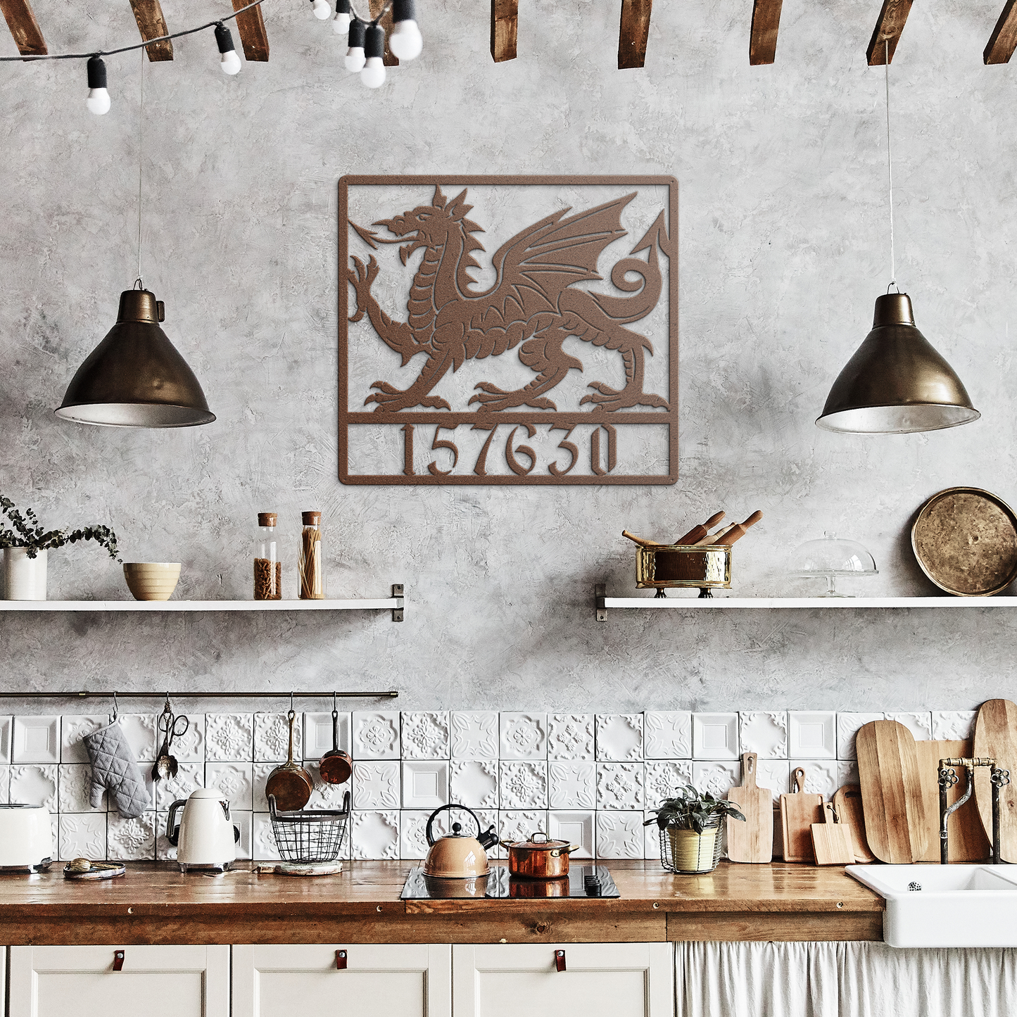 Welsh_Dragon_House_Sign__Custom_Door__Copper_Rustic_Kitchen_Mockup.png