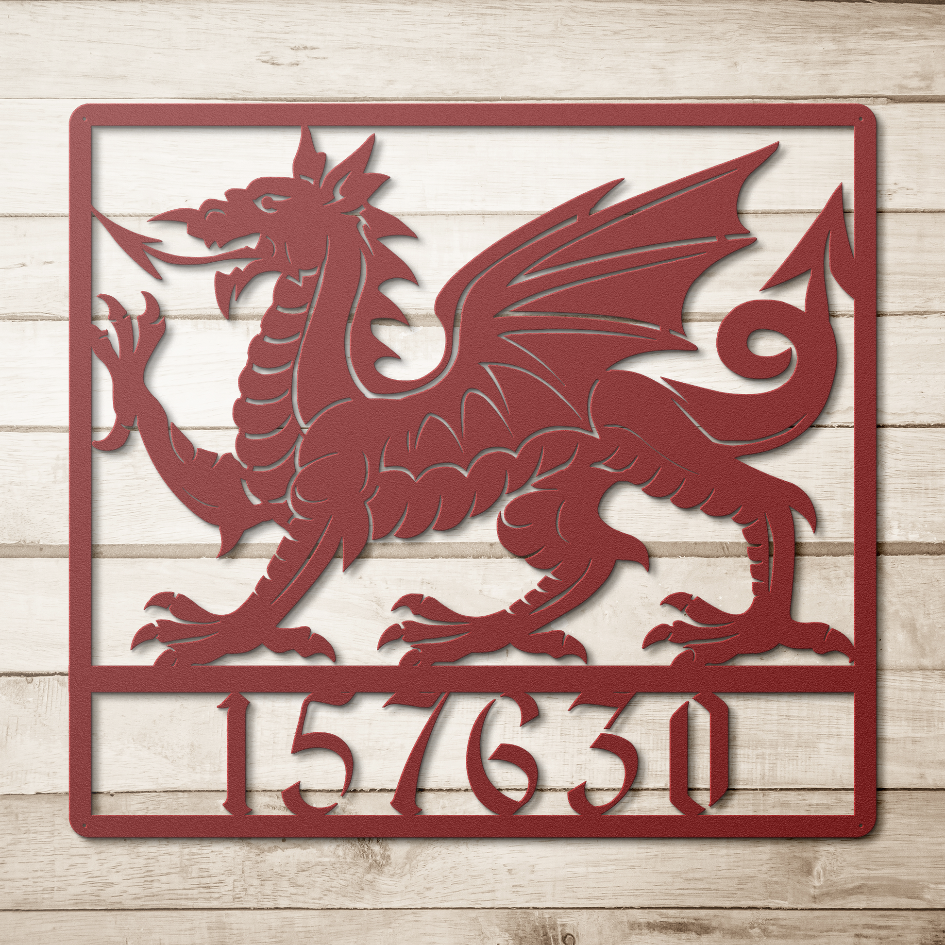 Welsh dragon house sign custom door number