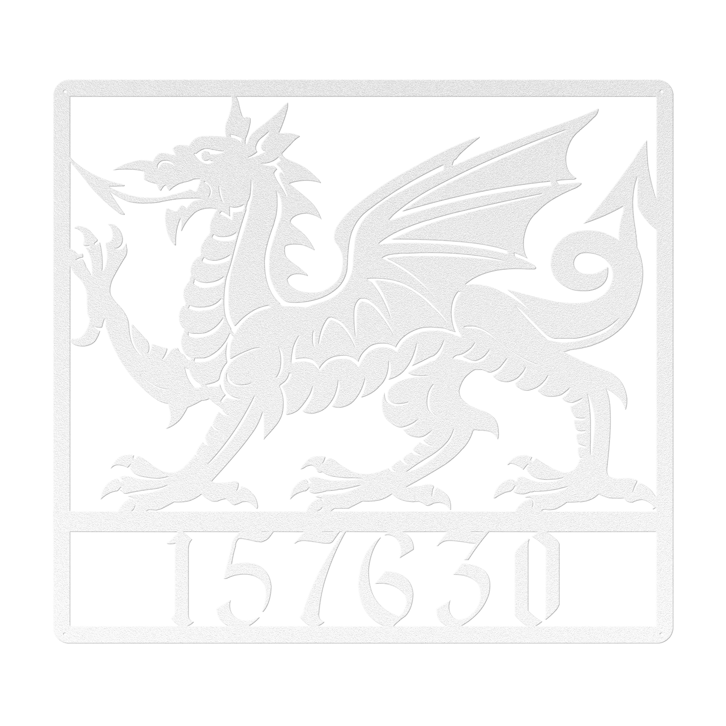 Welsh Dragon Metal Address Plaque