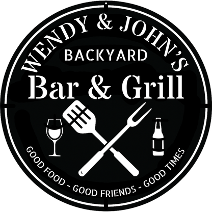 Custom backyard pool metal sign