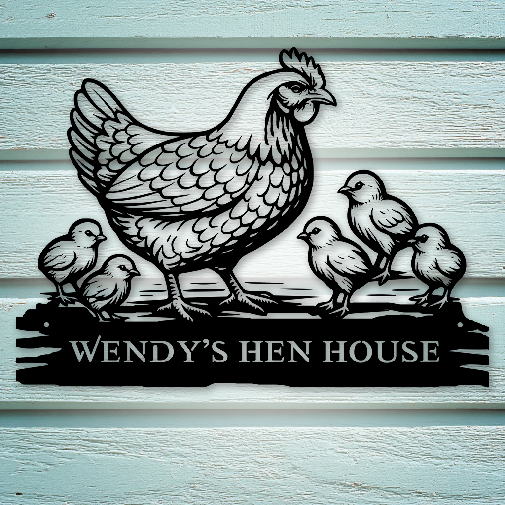 Custom chicken farm fresh eggs metal sign