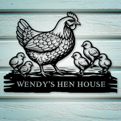 Custom chicken farm fresh eggs metal sign