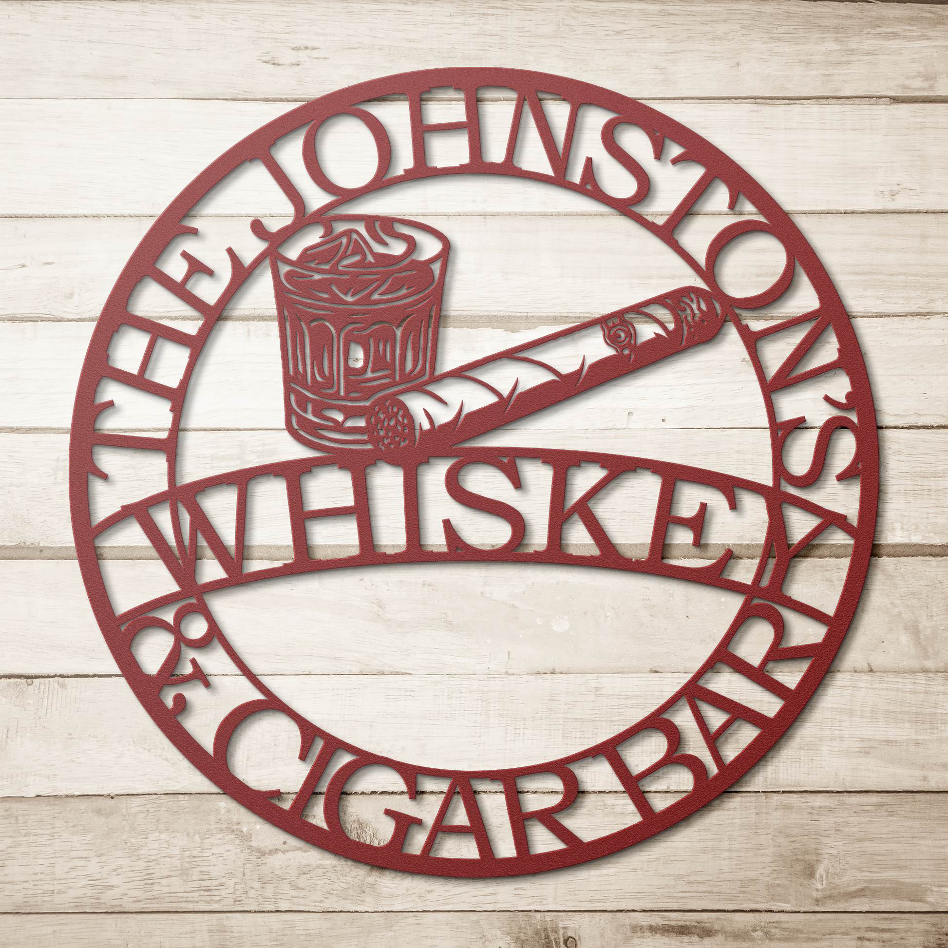 Custom metal bar lounge wall decor