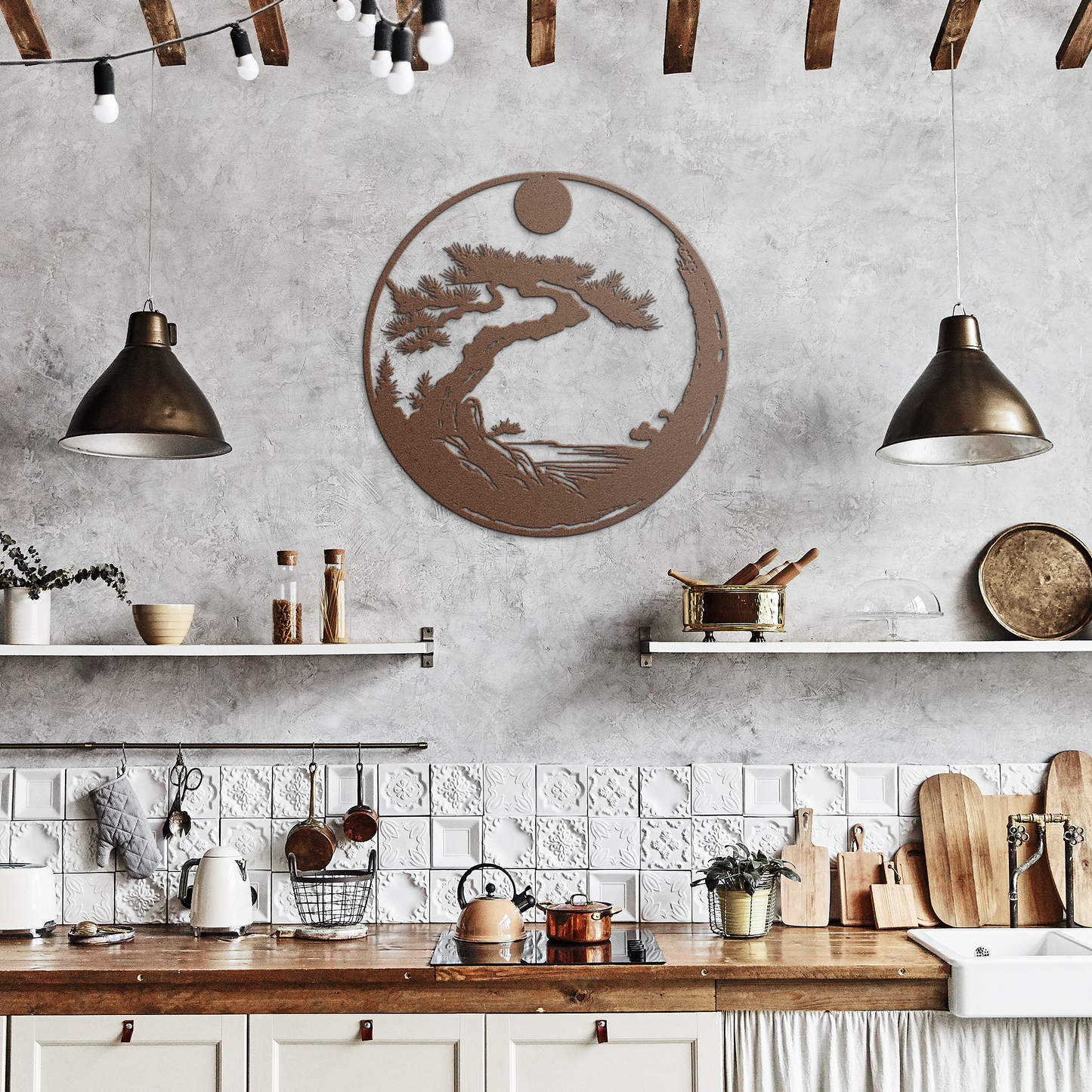 Zen_Enso_Circle_Metal_Wall_Art__Japan_Copper_Rustic_Kitchen_Mockup.png