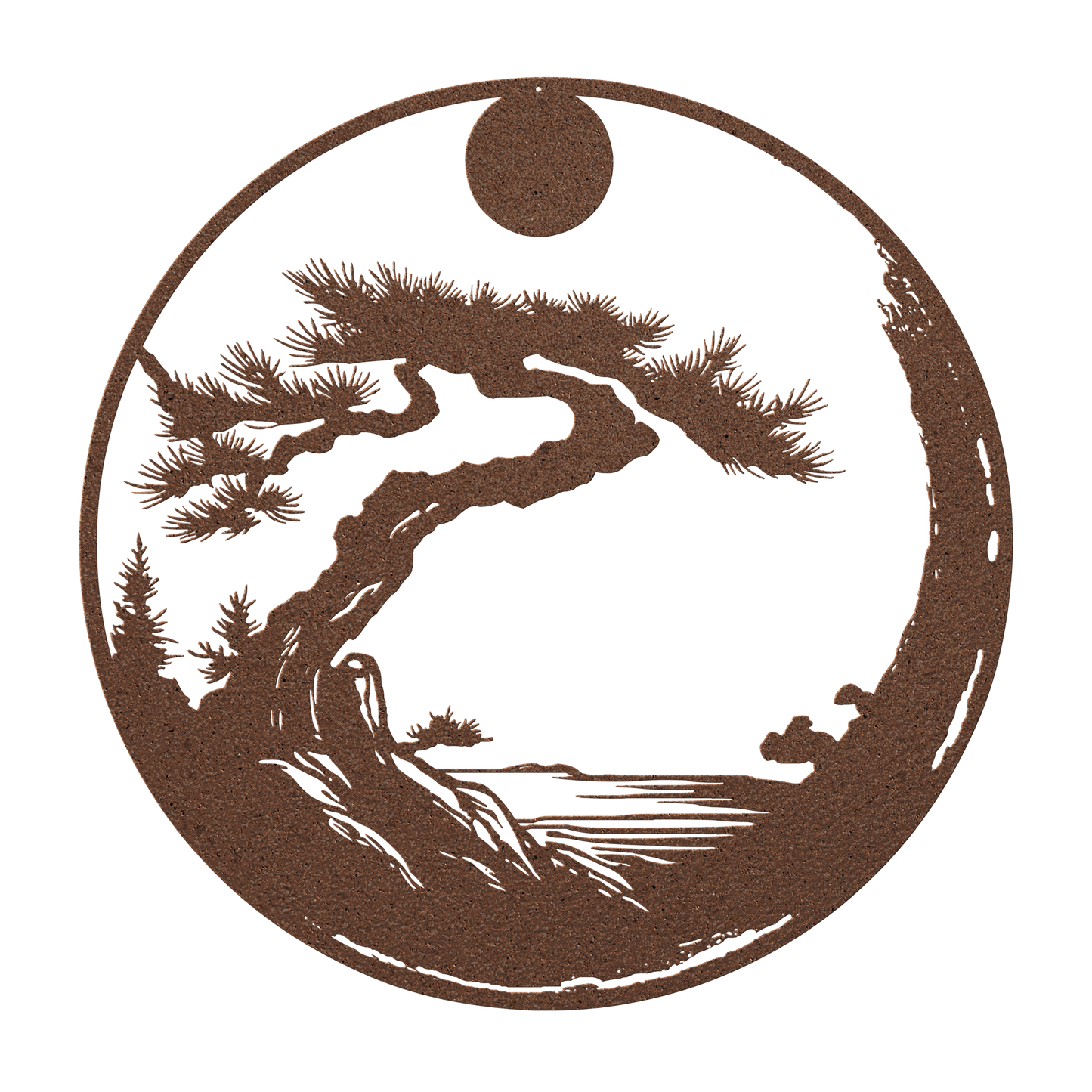 Enso metal sign for meditation room