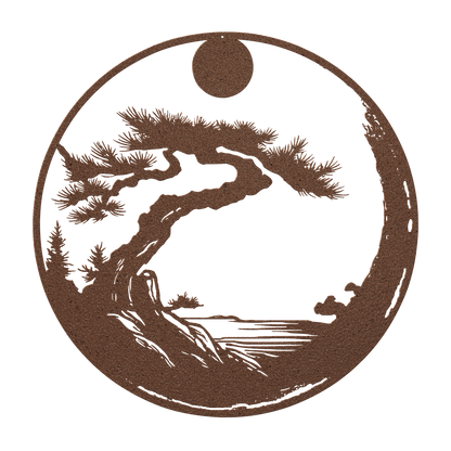 Enso metal sign for meditation room