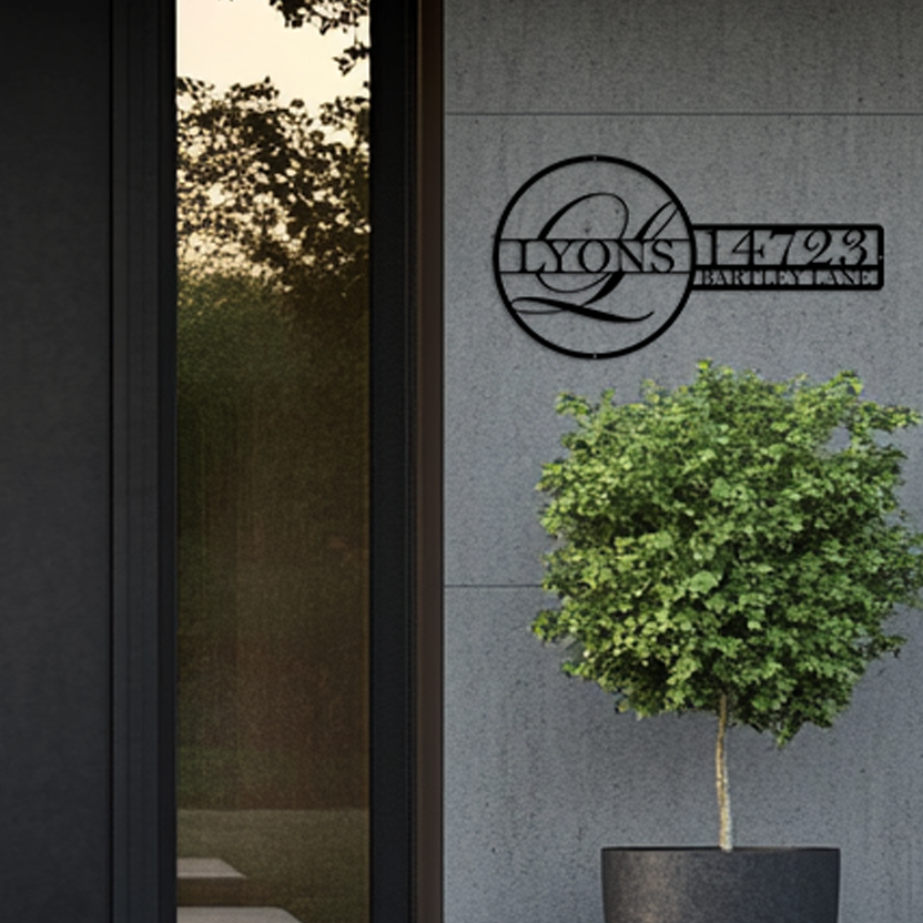 Split Letter Custom Address Sign