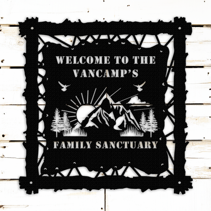 personalized cabin metal sign  