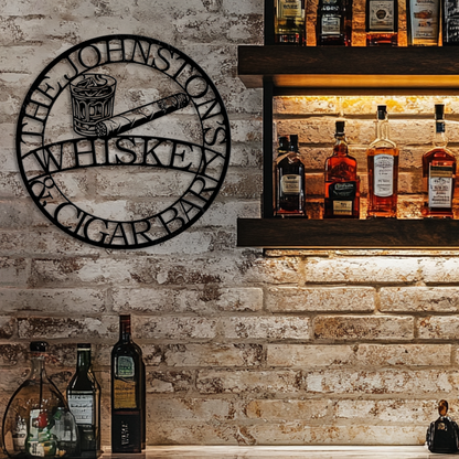 Personalized Whiskey Bar Sign Cigar Bar Metal Sign