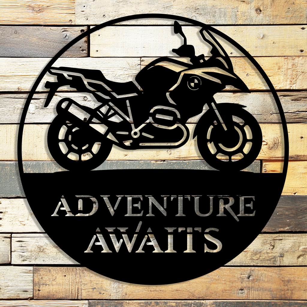 BMW Motorcycle Metal Sign for Garage Decor