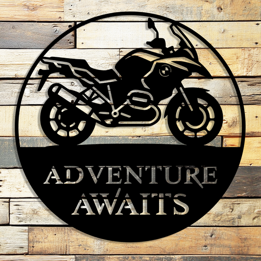 BMW Motorcycle Metal Sign for Garage Decor