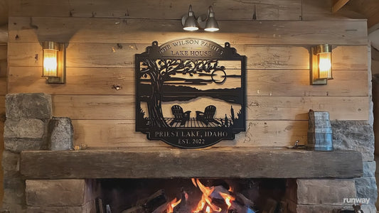 Personalized Lake House Metal Sign Custom Outdoor Decor