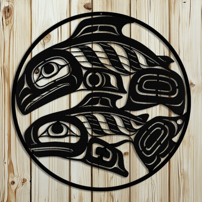 Salmon Tlingit Haida Metal Sign