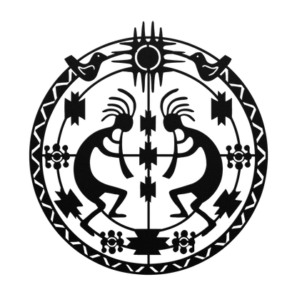 Custom Kokopelli metal plaque – traditional Southwestern wall hanging