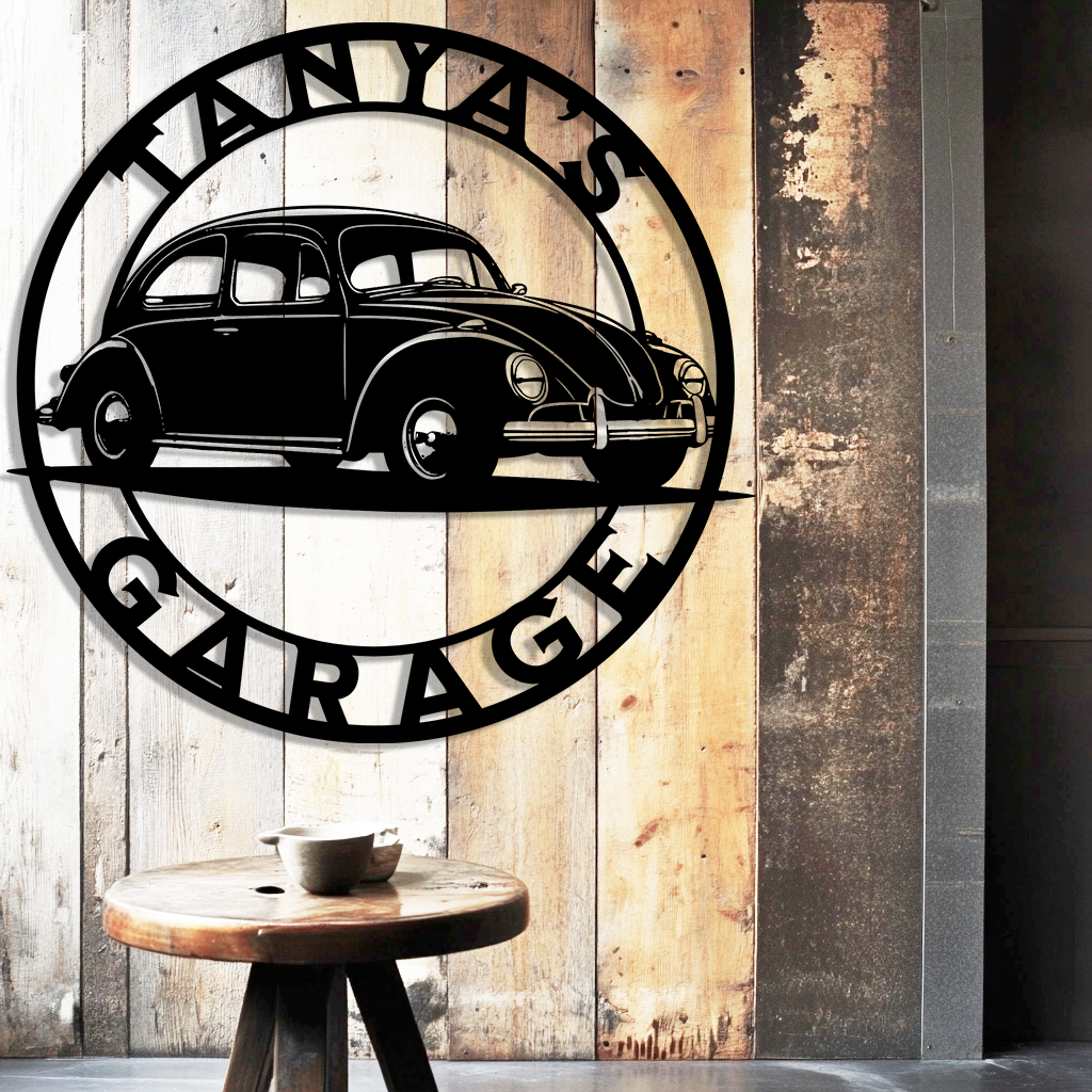 Classic VW Bug Metal Garage Sign – Volkswagen Wall Art